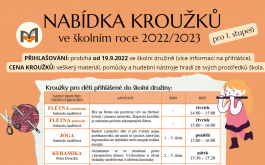 Titulní obrázek k příspěvku Nabídka kroužků 2022/2023