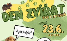 Titulní obrázek k příspěvku Den zvířat ve škole se blíží!